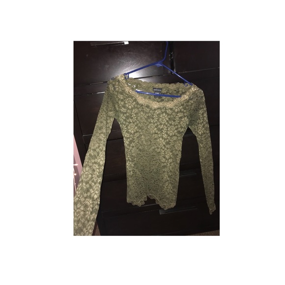 long sleeve off the shoulder lace top - Picture 1 of 1